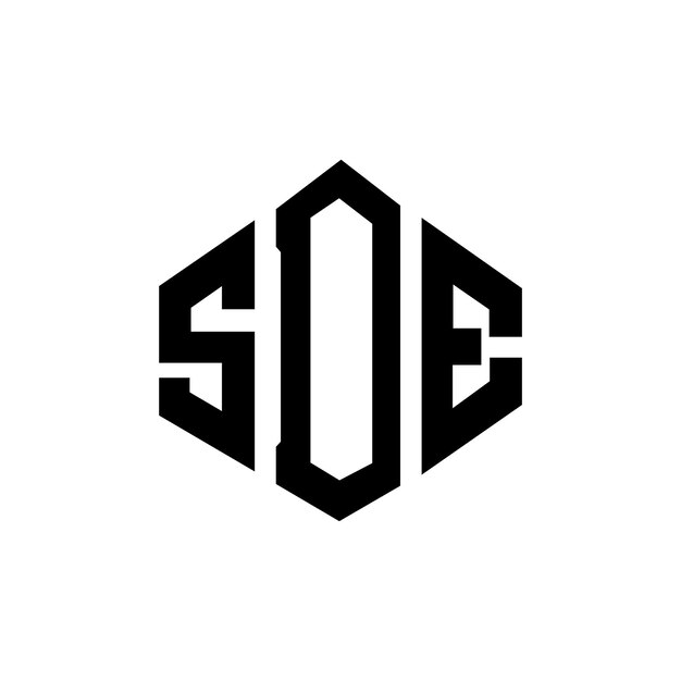 Diseño de logotipo de letra SDE con forma de polígono SDE polígono y forma de cubo diseño de logotipo SDE hexágono modelo de logotipo vectorial colores blanco y negro SDE monograma negocio y logotipo de bienes raíces
