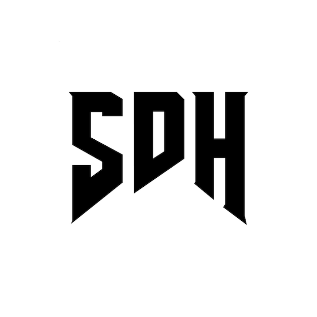 Diseño de logotipo de letra SDH para una empresa de tecnología Diseño del logotipo SDH combinación de colores blanco y negro Logotipo SDH vector diseño SDH icono SDH alfabeto SDH tipografía diseño del logotipo