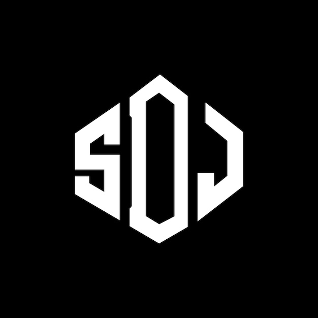 Diseño del logotipo de la letra SDJ con forma de polígono SDJ diseño del logotipo en forma de póligono y cubo SDJ hexágono modelo de logotipo vectorial colores blanco y negro SDJ monograma logotipo de negocios e inmobiliario