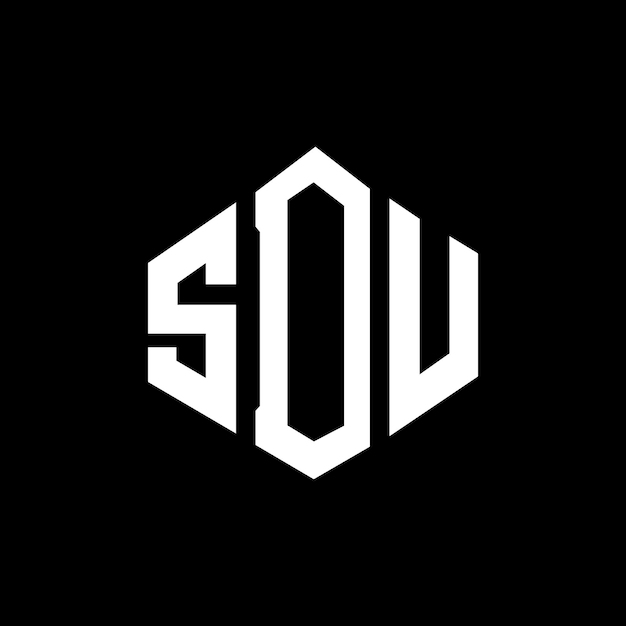 Diseño del logotipo de la letra SDU con forma de polígono SDU diseño del logotipo en forma de póligono y cubo SDU hexágono modelo de logotipo vectorial colores blanco y negro SDU monograma logotipo de negocios e inmobiliario