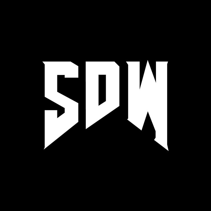 Vector diseño de logotipo de letra sdw para una empresa de tecnología diseño del logotipo sdw combinación de colores blanco y negro logotipo sdw vector sdw diseño del icono sdw alfabeto sdw tipografía diseño del logotipo