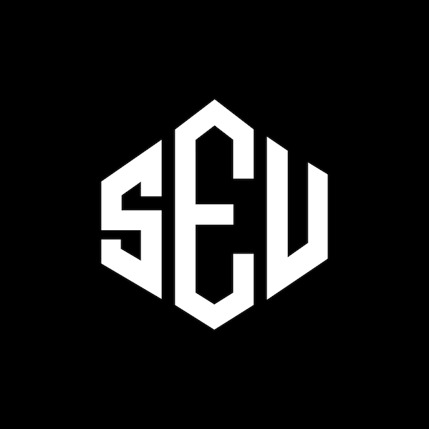 Diseño del logotipo de la letra SEU con forma de polígono SEU polígono y forma de cubo diseño del logotipo SEU hexágono modelo de logotipo vectorial colores blanco y negro SEU monograma logotipo de negocios e inmobiliario