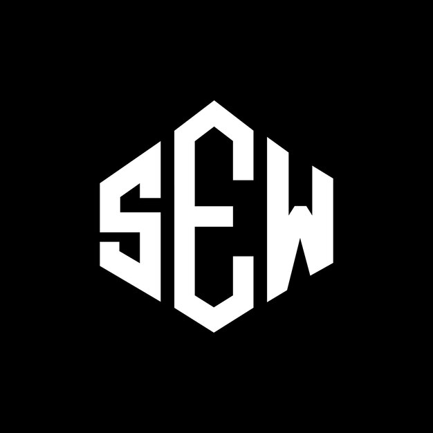 Diseño del logotipo de la letra SEW con forma de polígono SEW diseño del logotipo en forma de póligono y cubo SEW hexágono modelo de logotipo vectorial colores blanco y negro SEW monograma de negocios y logotipo inmobiliario