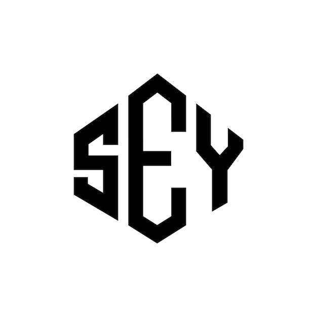 Diseño del logotipo de la letra SEY con forma de polígono SEY diseño del logotipo en forma de póligono y cubo SEY hexágono modelo de logotipo vectorial colores blanco y negro SEY monograma logotipo de negocios y bienes raíces