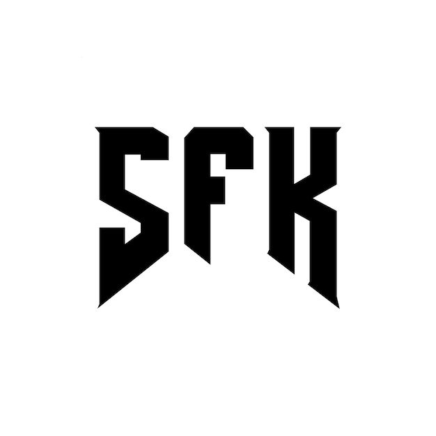 Diseño de logotipo de letra SFK para una empresa de tecnología Diseño de Logotipo SFK combinación de colores blanco y negro Diseño del logotipo SFK Vector SFK Diseño del icono SFK Alfabeto SFK Tipografía diseño del logotipo
