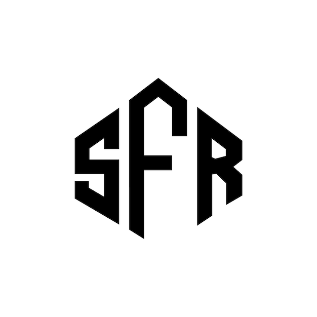 Diseño del logotipo de la letra SFR con forma de polígono SFR polígono y forma de cubo diseño del logotipo SFR hexágono modelo de logotipo vectorial colores blanco y negro SFR monograma negocio y logotipo de bienes raíces
