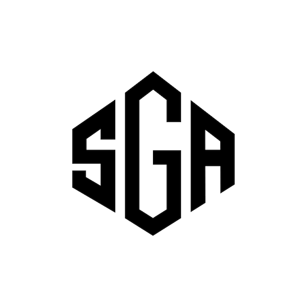 Diseño de logotipo de letra SGA con forma de polígono SGA polígono y forma de cubo diseño de logotipo SGA hexágono patrón de logotipo vectorial colores blanco y negro SGA monograma negocio y logotipo de bienes raíces