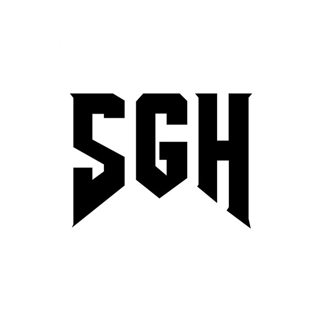 Diseño de logotipo de letra SGH para una empresa de tecnología Diseño de Logotipo SGH combinación de colores blanco y negro SGH logotipo SGH vector SGH diseño SGH icono SGH alfabeto SGH tipografía diseño de logotipo