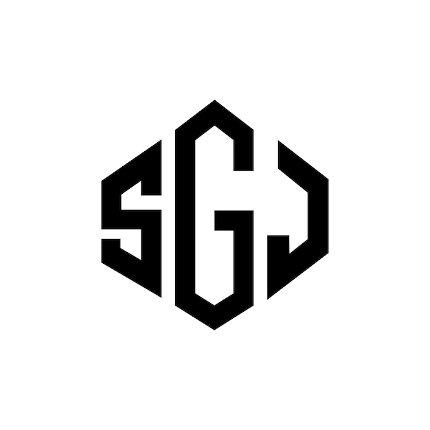 Vector diseño de logotipo de letra sgj con forma de polígono sgj polígono y forma de cubo diseño de logotipo sgj hexágono patrón de logotipo vectorial colores blanco y negro sgj monograma negocio y logotipo de bienes raíces