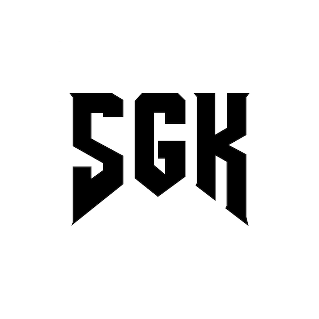 Diseño de logotipo de letra SGK para una empresa de tecnología Diseño de Logotipo SGK combinación de colores blanco y negro SGK logotipo SGK vector SGK diseño SGK icono SGK alfabeto SGK tipografía diseño de logotipo