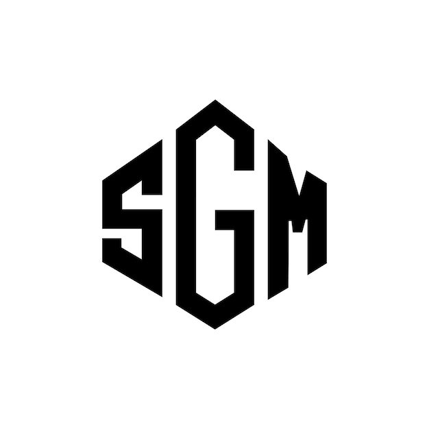 Diseño de logotipo de letra SGM con forma de polígono SGM polígono y forma de cubo diseño de logotipo SGM hexágono patrón de logotipo vectorial colores blanco y negro SGM monograma negocio y logotipo de bienes raíces