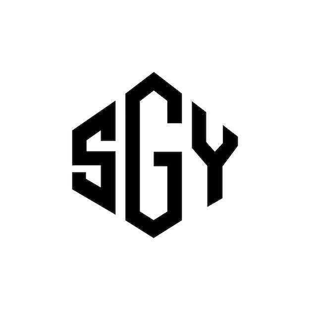 Diseño de logotipo de letra SGY con forma de polígono SGY polígono y forma de cubo diseño de logotipo SGY hexágono patrón de logotipo vectorial colores blanco y negro SGY monograma de negocios y logotipo de bienes raíces