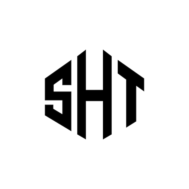 Diseño de logotipo de letra SHT con forma de polígono SHT polígono y forma de cubo diseño de logotipo SHT hexágono patrón de logotipo vectorial colores blanco y negro SHT monograma logotipo de negocios e inmobiliario