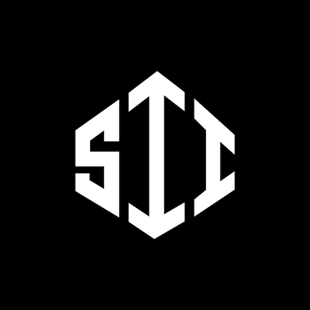 Diseño de logotipo de letra SII con forma de polígono SII diseño de logotipo en forma de póligono y cubo SII hexágono modelo de logotipo vectorial colores blanco y negro SII monograma logotipo de negocios e inmobiliario