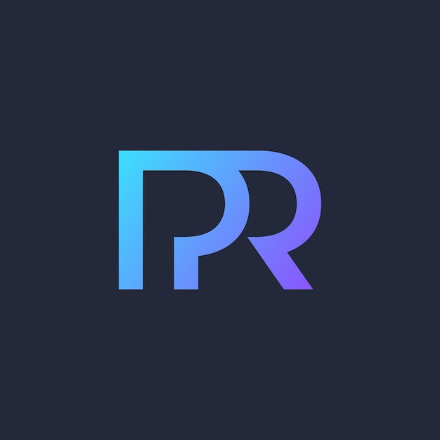 diseño de logotipo de letra simple PR