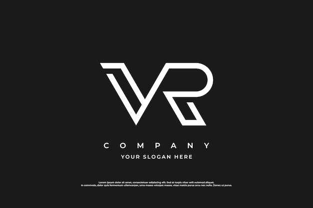 Diseño de logotipo de letra simple VR