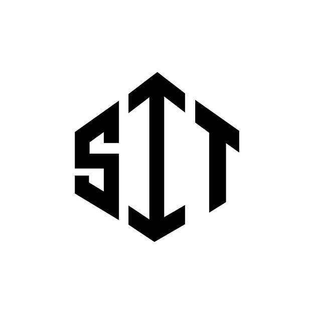 Diseño de logotipo de letra SIT con forma de polígono SIT polígono y forma de cubo diseño de logotipo SIT hexágono patrón de logotipo vectorial colores blanco y negro SIT monograma negocio y logotipo de bienes raíces