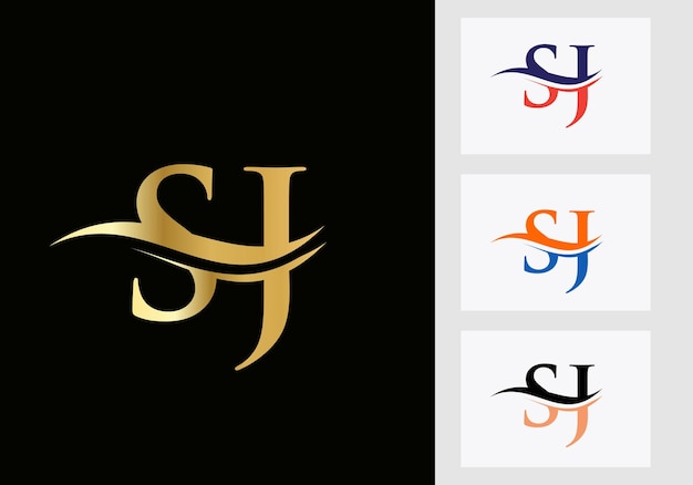 Diseño del logotipo de la letra SJ. Plantilla de logotipo SJ