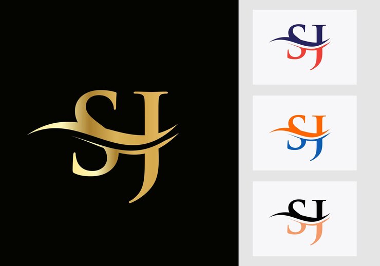 Vector diseño del logotipo de la letra sj. plantilla de logotipo sj