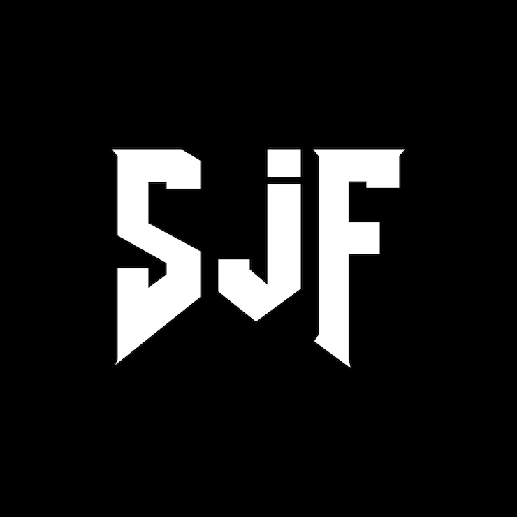 Vector diseño de logotipo de letra sjf para una empresa de tecnología diseño del logotipo sjf combinación de colores blanco y negro sjf logo sjf vector sjf diseño sjf icono sjf alfabeto sjf tipografía diseño del logotipo