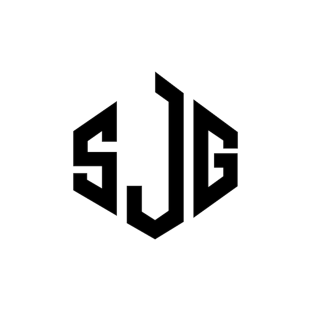 Diseño de logotipo de letra SJG con forma de polígono SJG polígono y forma de cubo diseño de logotipo vectorial SJG hexágono plantilla de logotipo colores blanco y negro SJG monograma logotipo de negocios e inmobiliario