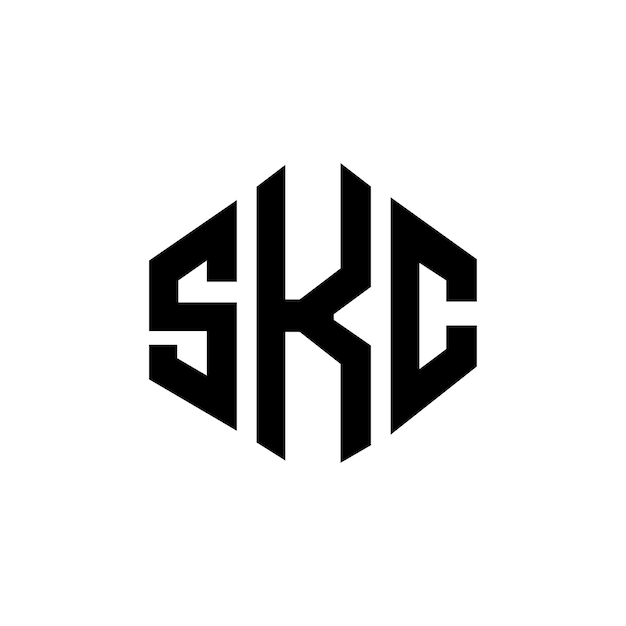 Diseño del logotipo de la letra SKC con forma de polígono SKC polígono y forma de cubo diseño del logotipo SKC hexágono modelo de logotipo vectorial colores blanco y negro SKC monograma negocio y logotipo de bienes raíces