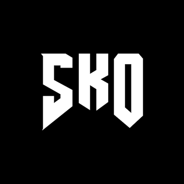 Diseño de logotipo de letra SKO para una empresa de tecnología Diseño del logotipo SKO combinación de colores blanco y negro Logotipo SKO vector diseño SKO icono SKO alfabeto SKO tipografía diseño del logotipo