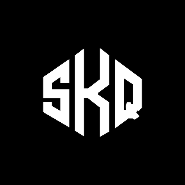 Diseño de logotipo de letra SKQ con forma de polígono SKQ polígono y forma de cubo diseño de logotipo SKQ hexágono patrón de logotipo vectorial colores blanco y negro SKQ monograma negocio y logotipo de bienes raíces
