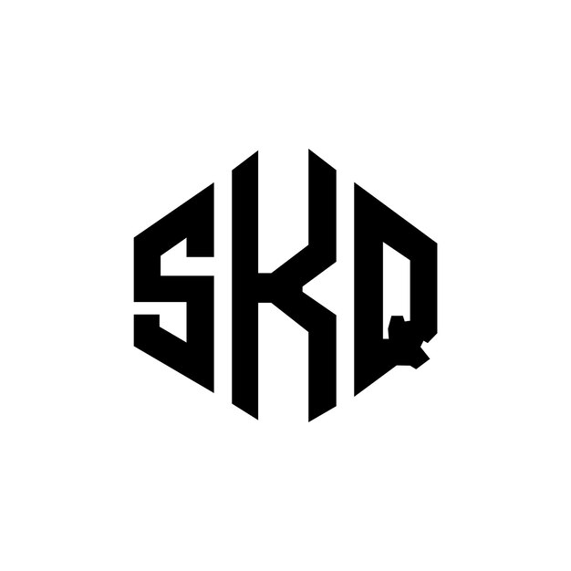 Diseño de logotipo de letra SKQ con forma de polígono SKQ polígono y forma de cubo diseño de logotipo SKQ hexágono patrón de logotipo vectorial colores blanco y negro SKQ monograma negocio y logotipo de bienes raíces