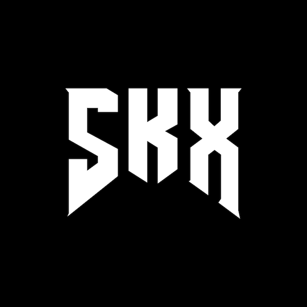 Diseño de logotipo de letra SKX para la compañía tecnológica SKX diseño de logotipo combinación de colores blanco y negro SKX logotipo SKX vector SKX diseño SKX icono SKX alfabeto SKX tipografía diseño del logotipo
