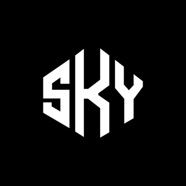 Diseño del logotipo de la letra SKY con forma de polígono SKY diseño del logotipo en forma de póligono y cubo SKY hexágono plantilla del logotipo vectorial colores blanco y negro SKY monograma logotipo de negocios e inmobiliario