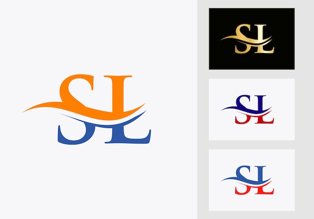 Diseño de logotipo de letra SL. Plantilla de logotipo SL