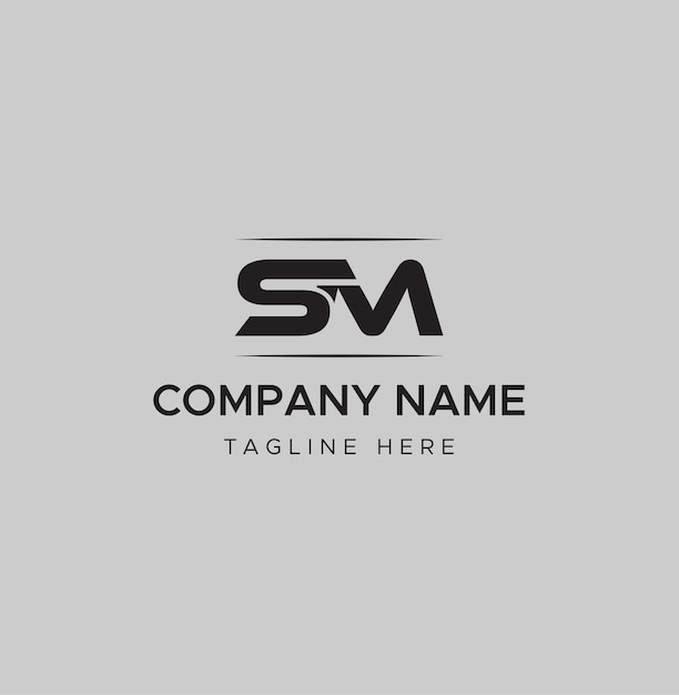 diseño del logotipo de la letra sm y diseño inicial del logotipo