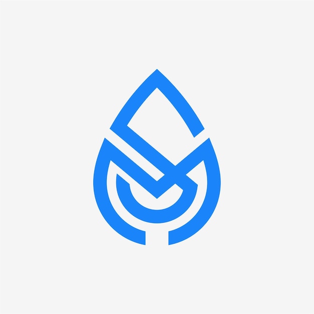 Diseño de logotipo letra SM gota de agua