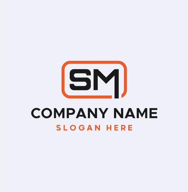 Diseño de logotipo de letra SM con vector