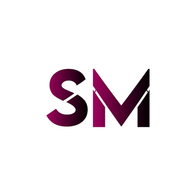 Diseño del logotipo de la letra sm