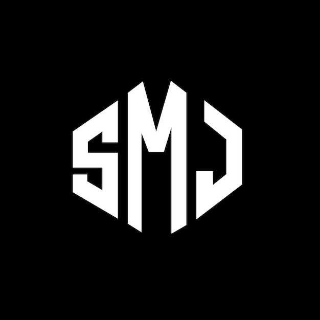 Diseño del logotipo de la letra SMJ con forma de polígono SMJ diseño del logotipo en forma de póligono y cubo SMJ hexágono modelo de logotipo vectorial colores blanco y negro SMJ monograma negocio y logotipo de bienes raíces
