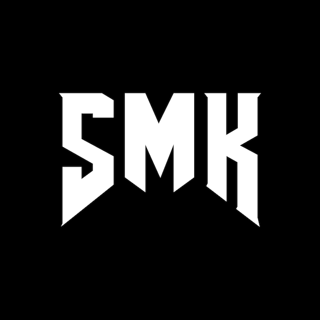 Diseño de logotipo de letra SMK para una empresa de tecnología Diseño del logotipo SMK combinación de colores blanco y negro Logotipo SMK Vector SMK Diseño del icono SMK Alfabeto SMK Tipografía diseño del logotipo