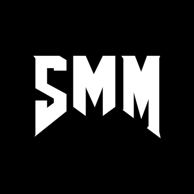 Diseño de logotipo de letra SMM para una empresa de tecnología Diseño del logotipo SMM combinación de colores blanco y negro Logotipo SMM Vector SMM Diseño del icono SMM Alfabeto SMM Tipografía diseño del logotipo