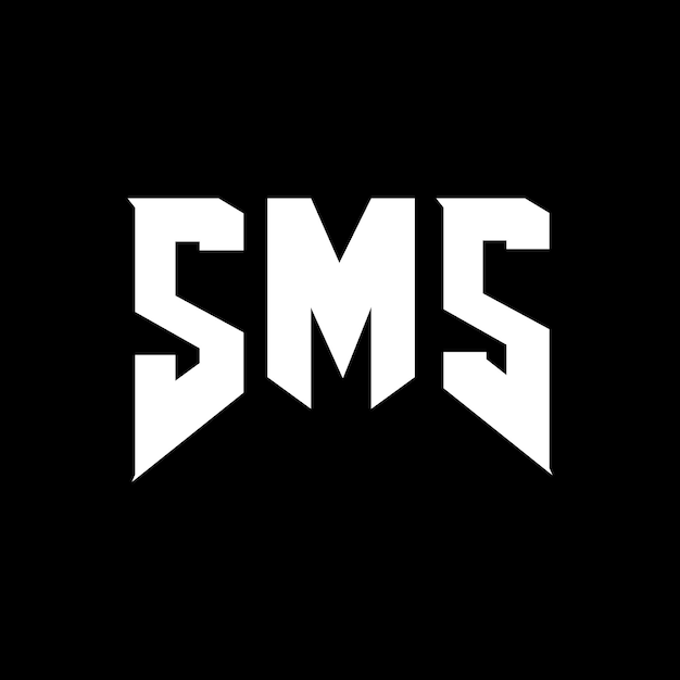 Diseño de logotipo de letra SMS para una empresa de tecnología Diseño del logotipo SMS combinación de colores blanco y negro Logotipo SMS Vector SMS Diseño del icono SMS Alfabeto SMS Tipografía Logotipo