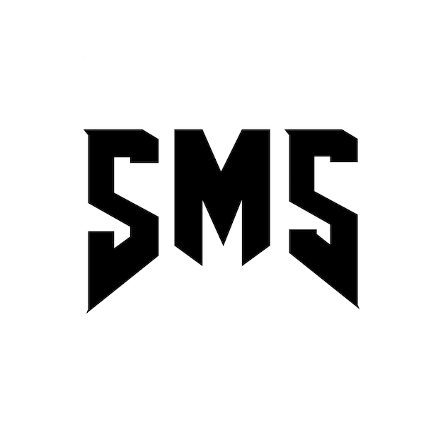Diseño de logotipo de letra SMS para una empresa de tecnología Diseño del logotipo SMS combinación de colores blanco y negro Logotipo SMS Vector SMS Diseño del icono SMS Alfabeto SMS Tipografía Logotipo