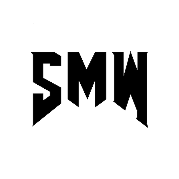 Diseño de logotipo de letra SMW para una empresa de tecnología Diseño del logotipo SMW combinación de colores blanco y negro Logotipo SMW Vector SMW Diseño del icono SMW Alfabeto SMW Tipografía diseño del logotipo
