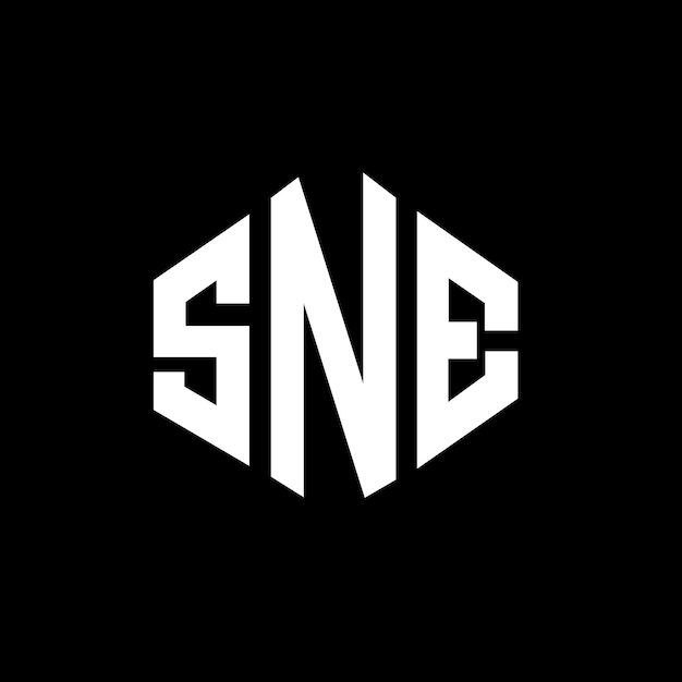 Diseño del logotipo de la letra SNE con forma de polígono SNE diseño del logotipo en forma de póligono y cubo SNE hexágono modelo de logotipo vectorial colores blanco y negro SNE monograma logotipo de negocios e inmobiliario