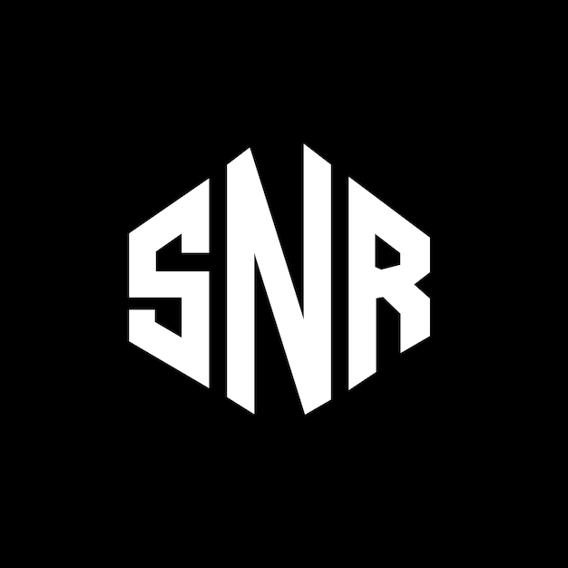 Diseño de logotipo de letra SNR con forma de polígono SNR polígono y forma de cubo diseño de logotipo SNR hexágono patrón de logotipo vectorial colores blanco y negro SNR monograma negocio y logotipo de bienes raíces