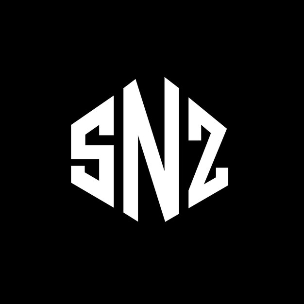 Diseño del logotipo de la letra SNZ con forma de polígono SNZ polígono y forma de cubo diseño del logotipo SNZ hexágono patrón del logotipo vectorial colores blanco y negro SNZ monograma negocio y logotipo de bienes raíces