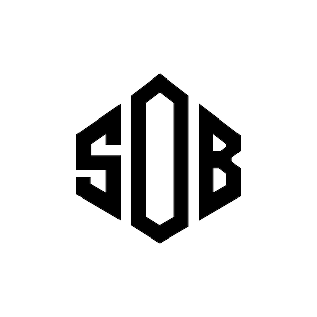Diseño del logotipo de la letra SOB con forma de polígono SOB diseño del logotipo en forma de póligono y cubo SOB hexágono modelo de logotipo vectorial colores blanco y negro SOB monograma logotipo de negocios y bienes raíces