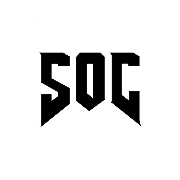 Diseño de logotipo de letra SOC para una empresa de tecnología Diseño del logotipo SOC combinación de colores blanco y negro Logotipo SOC vector diseño SOC icono SOC alfabeto SOC tipografía diseño del logotipo