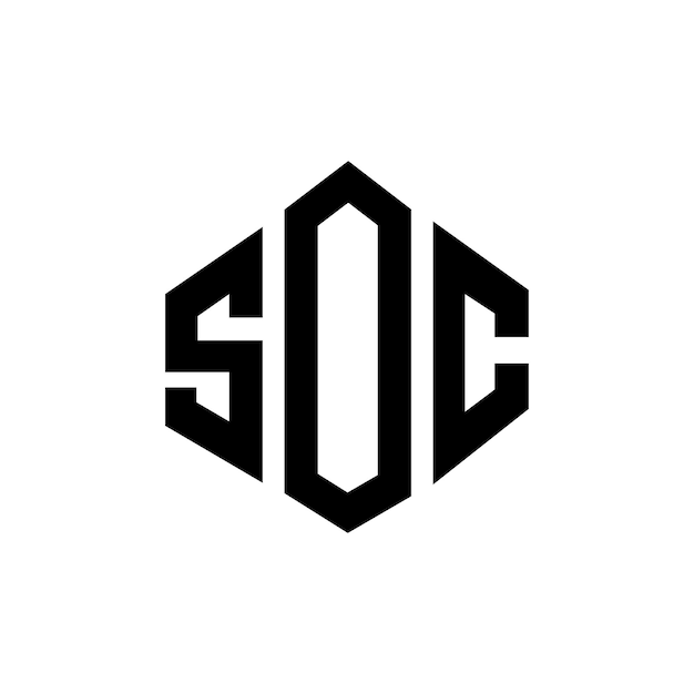 Vector diseño de logotipo de letra soc con forma de polígono soc polígono y forma de cubo diseño de logotipo soc hexágono patrón de logotipo vectorial colores blanco y negro soc monograma negocio y logotipo de bienes raíces