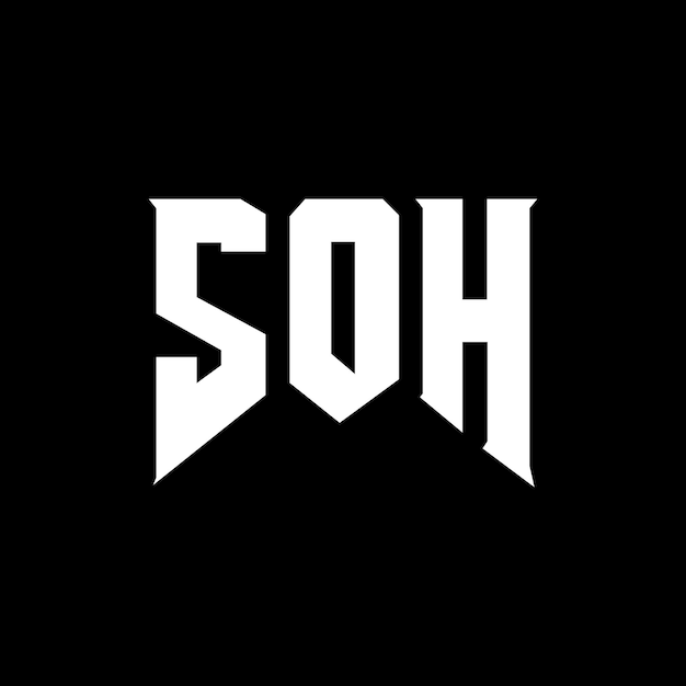 Diseño de logotipo de letra SOH para una empresa de tecnología Diseño del logotipo SOH Combinación de colores blanco y negro Logotipo SOH Vector diseño del logotipo del icono SOH Alfabeto SOH