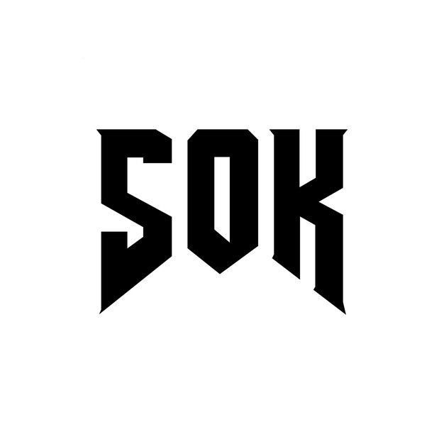 Diseño de logotipo de letra SOK para una empresa de tecnología Diseño del logotipo SOK combinación de colores blanco y negro Logotipo SOK vector SOK diseño Icono SOK alfabeto SOK tipografía Diseño del Logotipo